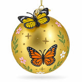 Golden Butterfly Garden Glass Christmas Ornament – 3D Keepsake