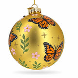 Golden Butterfly Garden Glass Christmas Ornament – 3D Keepsake