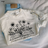 One More Chapter Floral Book Graphic Tee – Comfort Colors T-Shirt