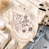 Coffee Club Doodle Graphic Tee – Comfort Colors Cotton T-Shirt