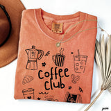 Coffee Club Doodle Graphic Tee – Comfort Colors Cotton T-Shirt