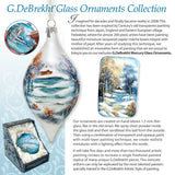 Alaska Eagle Mountain Landscape Hand-Painted Glass Christmas Ornament