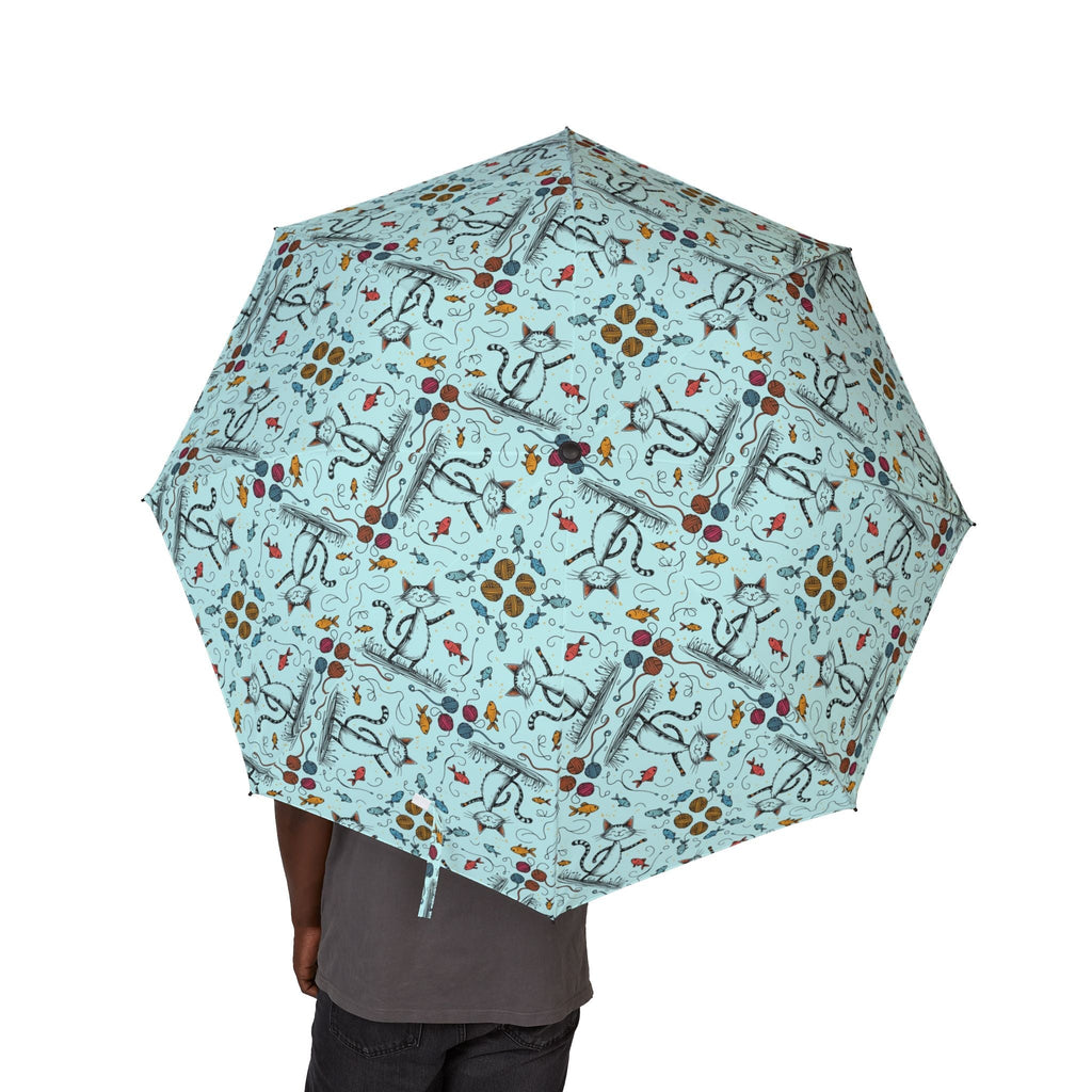 Happy Cat Patterned Umbrella for Every Occasion (Semi-Automatic)