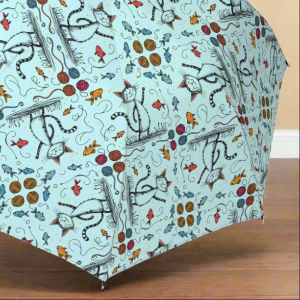 Happy Cat Patterned Umbrella for Every Occasion (Semi-Automatic)