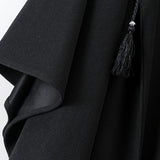 Midnight Wanderer Hooded Cape Coat – Oversized Black Poncho