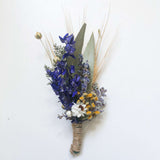 Dried Flower Bouquet – Sunflowers, Eucalyptus, Daisies & Yarrow – Rustic Farm-Grown California Wedding & Home Décor Arrangement