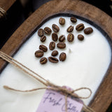 Coffee Lover Gift - Handcrafted Coffee Scented Candle with Real Beans - Farmhouse Decor