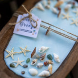 Handcrafted Seashell & Starfish Soy Wax Candle | Farmhouse Summer Decor | Triple Wooden Wicks
