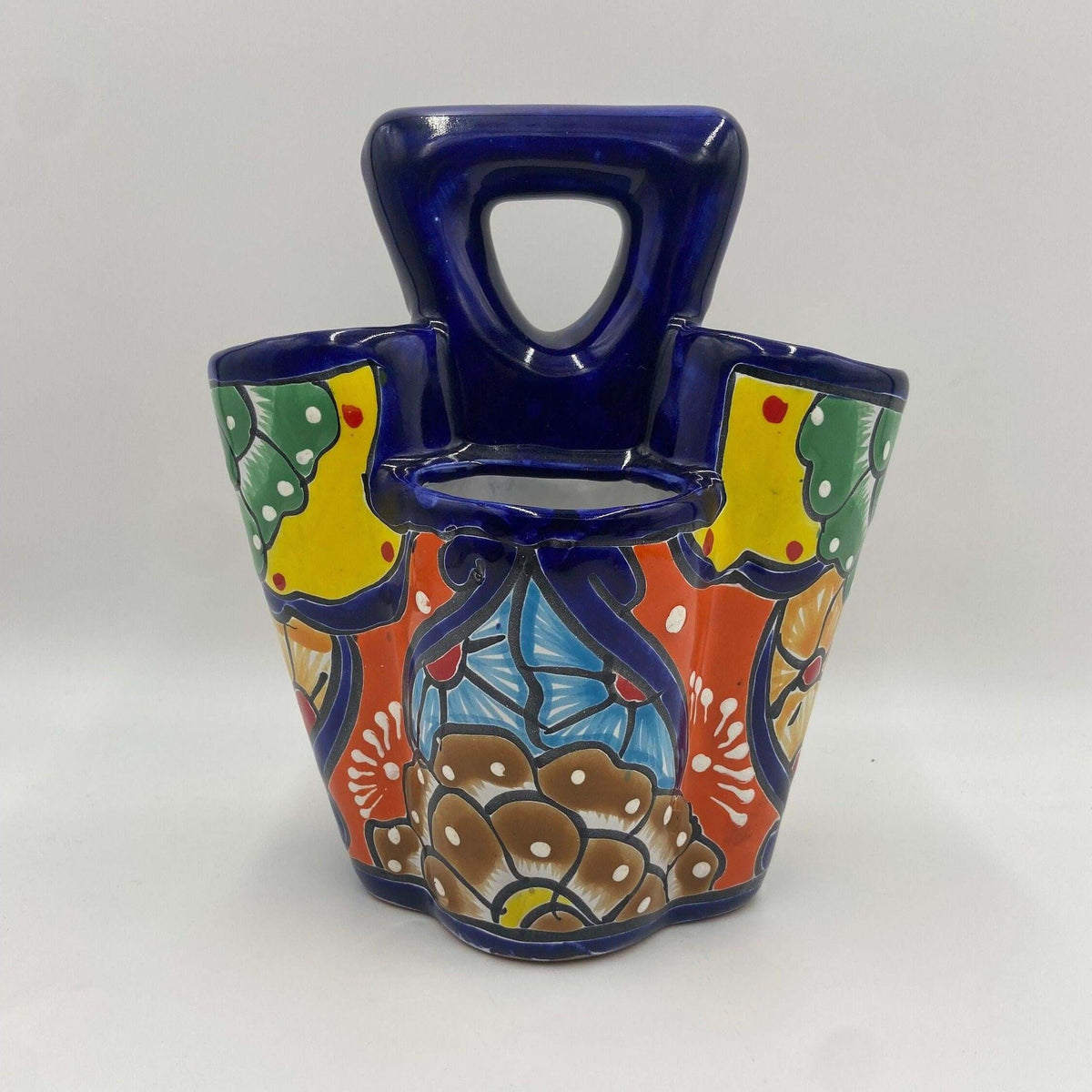 Talavera Utensil Holder | Colorful Handmade Mexican Organizer