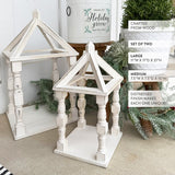 Distressed White Wooden Lanterns – Farmhouse Décor Set of 2