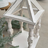 Distressed White Wooden Lanterns – Farmhouse Décor Set of 2