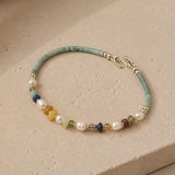 Artisan Freshwater Pearl & Gemstone Bracelet – Handmade in Thailand