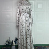 Polka Dot Satin Maxi Dress