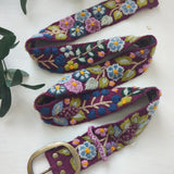 Wildberry Hand-Embroidered Floral Wide Belt