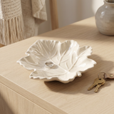 Maple Leaf Tray, Gypsum White 6"