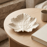 Maple Leaf Tray, Gypsum White 6"