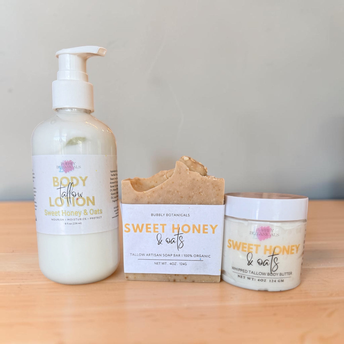 Handcrafted Tallow Soap - Sweet Honey & Oats | Honey Almond Scent