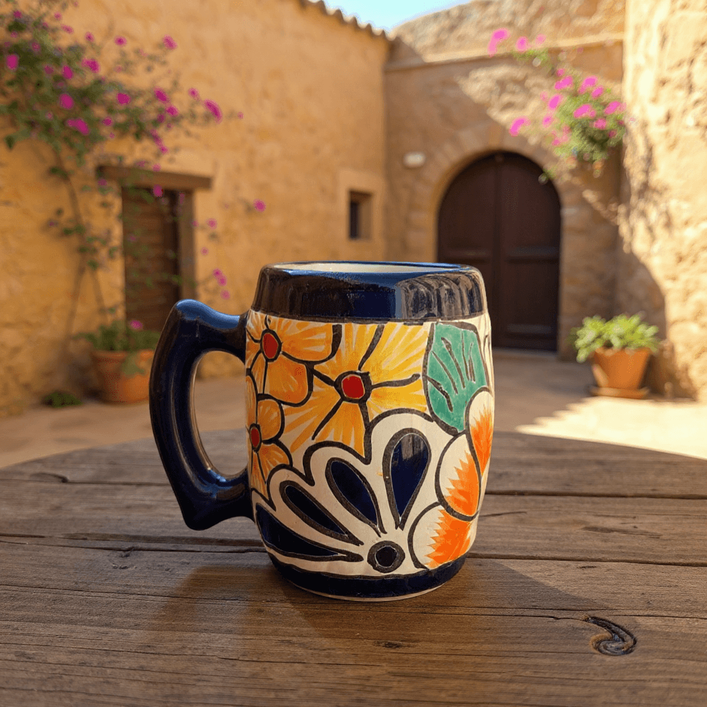 Colorful Handmade Mexican Coffee Mug | Talavera Ceramic Art