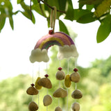 "The Rainbow Dream" - Handcrafted Felt Rainbow & Nut Shell Mobile Charm