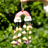 "The Rainbow Dream" - Handcrafted Felt Rainbow & Nut Shell Mobile Charm