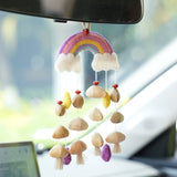 "The Rainbow Dream" - Handcrafted Felt Rainbow & Nut Shell Mobile Charm